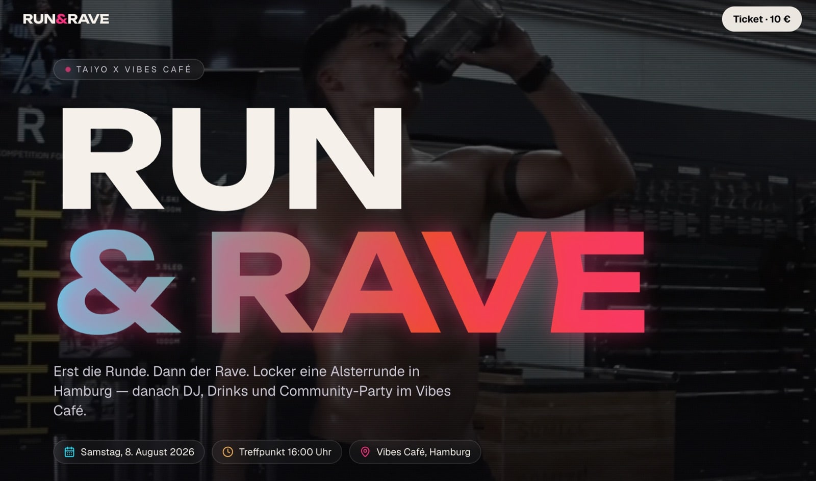 Screenshot der Website Run & Rave
