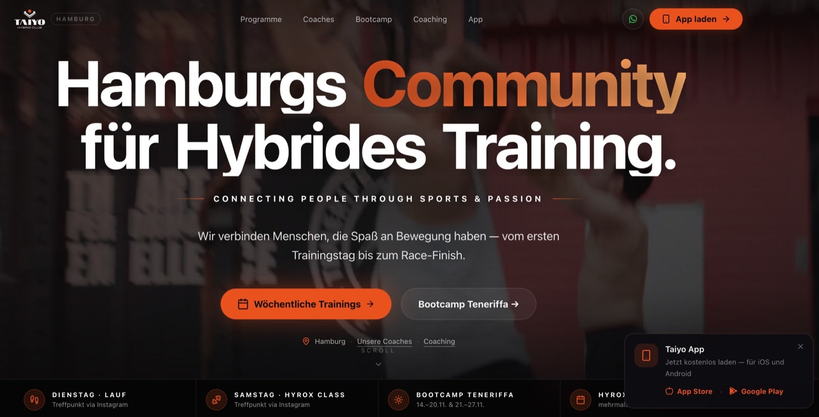 Screenshot der Website Taiyo Club